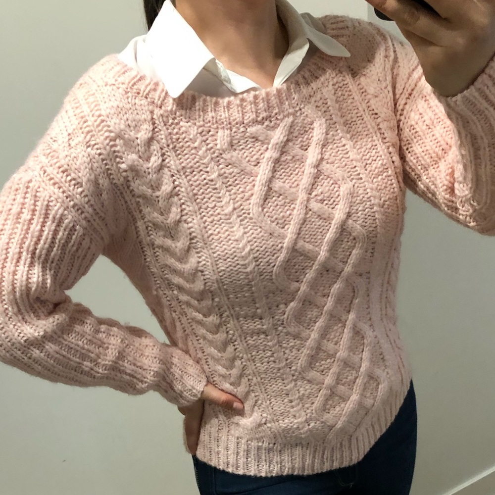 Banana Republic blush pink sweater chunky top XS S - Picture 2 of 4